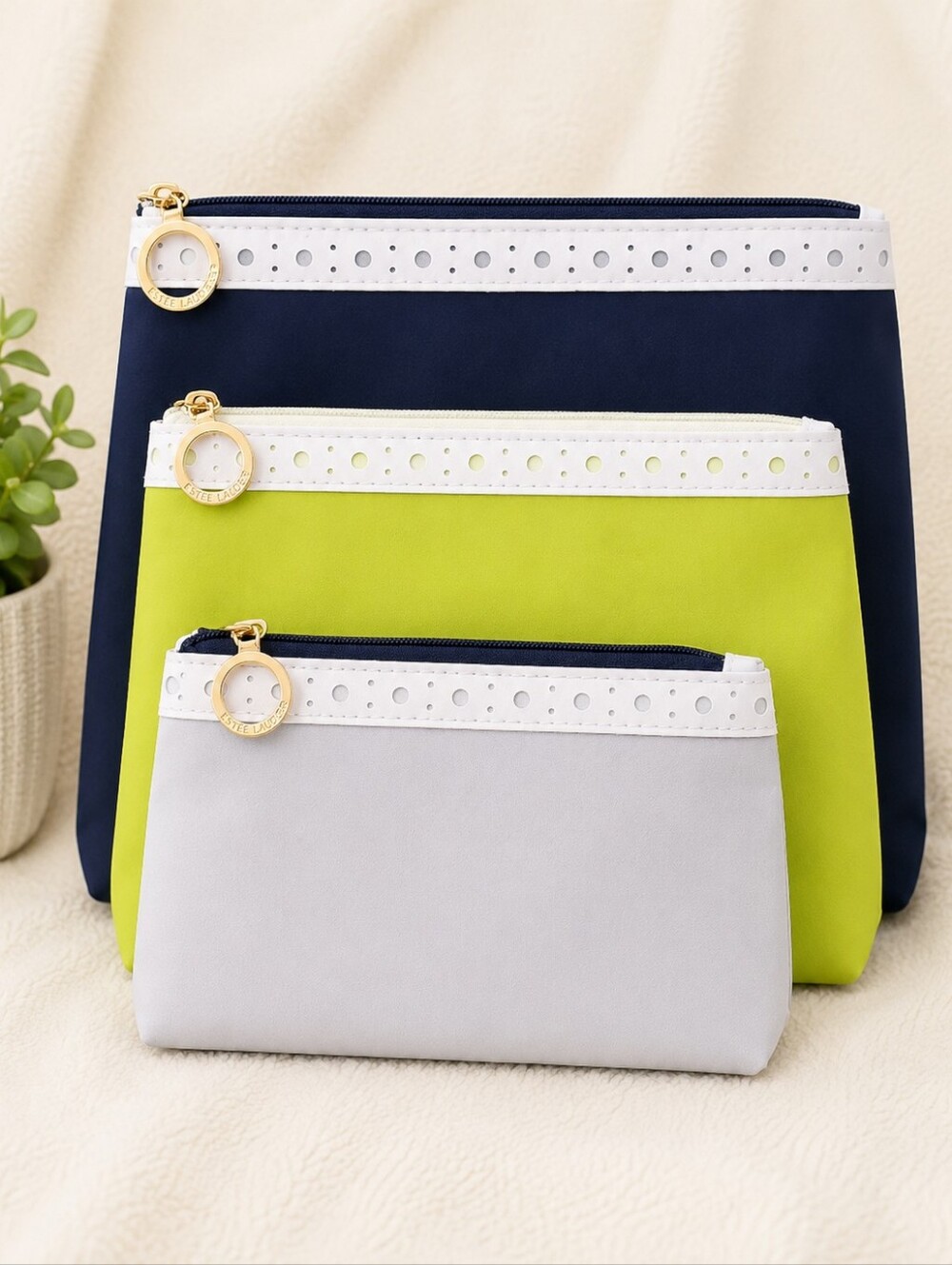 Estee Lauder 3 Piece Cosmetic Bag Set Travel Pouches